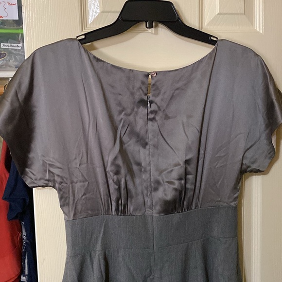 Tahari ASL Size 8 Charcoal Grey Dress Midi Arthur S. Levine - Picture 5 of 7